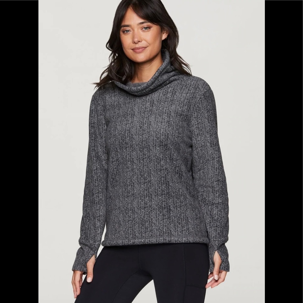Sherpa lined herringbone sweatshirt